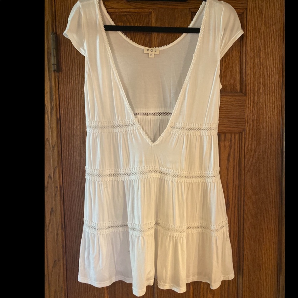 Deep V short sleeved top